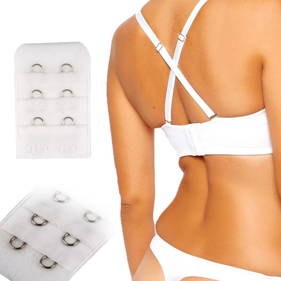 ☘fy☘Women Bra Strap Lengthened Buckle Alloy Buckle 2 Hooks 3 Rows Extender Buckle