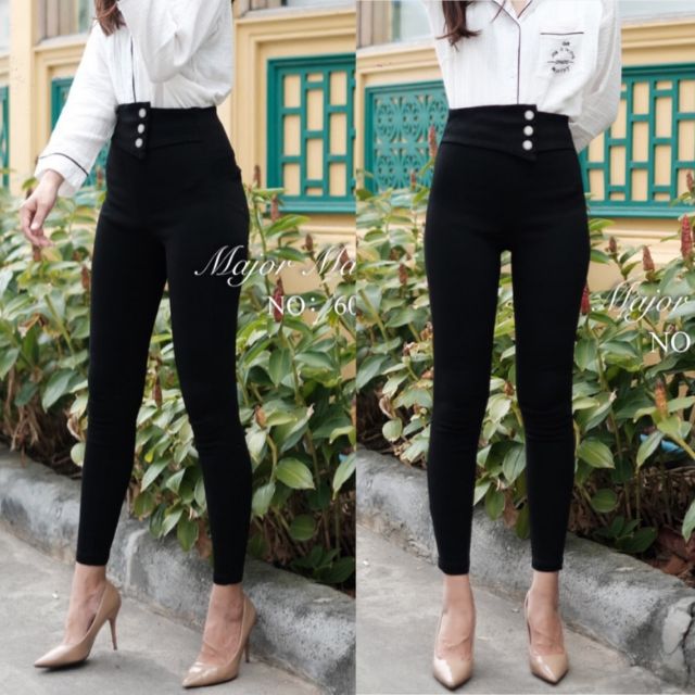 605#สกินนี่สีดำมีS-XL