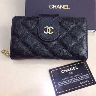 🍿 กระเป๋าสตางค์ใบกลาง Chanel (2 พับ) (ขนาด 6.5 นิ้ว) เนี๊ยบ หรู ‼️อ่านรายละเอียดสินค้าก่อนสั่งซื้อ‼️