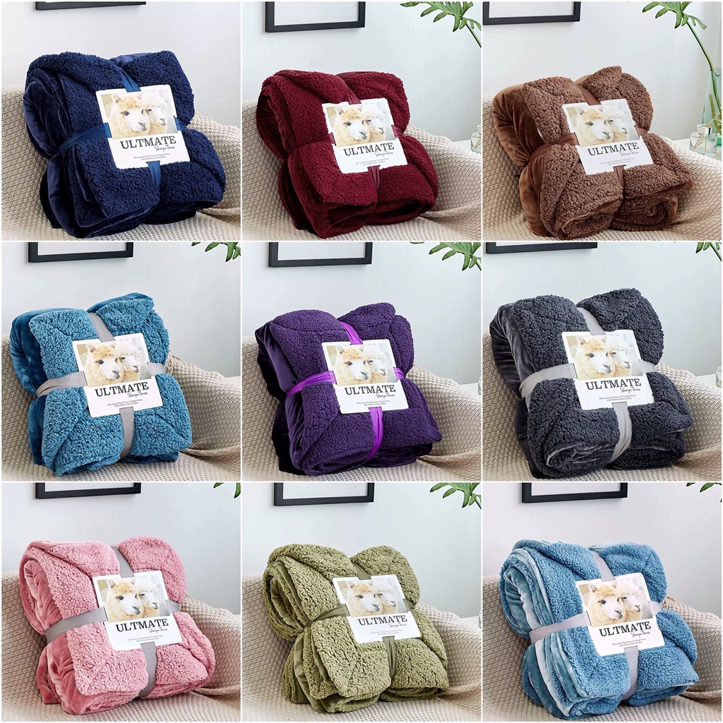 (พร้อมส่ง) ผ้าห่มขนแกะ 7 ฟุต Ultimate Sherpa ✨ หนาพิเศษ 2 ชั้น (200x230cm) เกรดพรีเมียม นุ่มมาก ห่มอุ่น