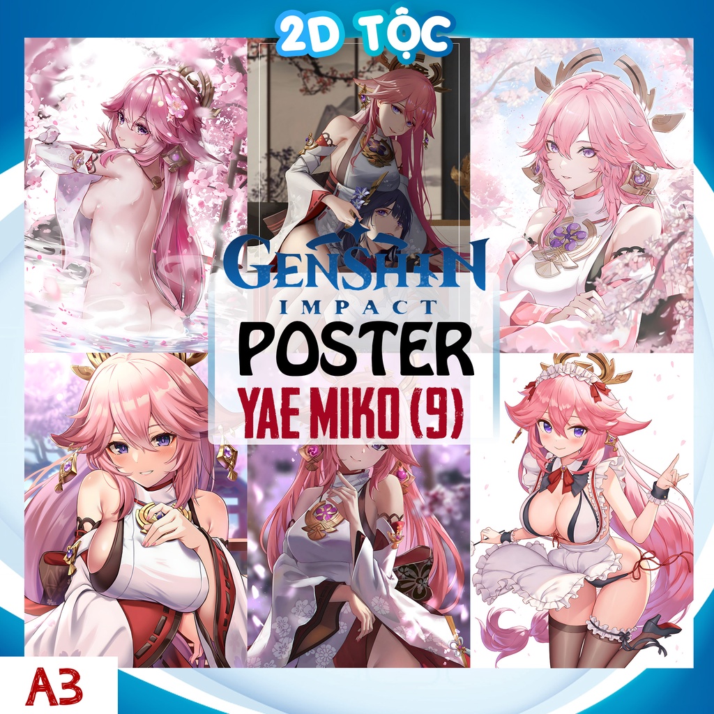 โปสเตอร์ A3 คุณภาพมาตรฐาน PHOTO YAE MIKO (9) GENSHIN IMPACT GAME – 2D WALL PAINTING SHOP