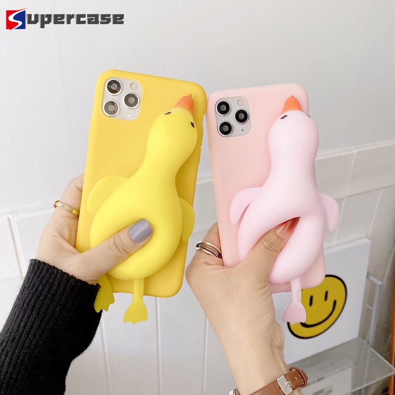 เคสโทรศัพท์มือถือแบบนิ่ม TPU ลายการ์ตูนเป็ดน่ารัก 3D คลายเครียด สําหรับ OPPO Reno 7Z 8Z Lite 6Z 5Z 4Z 2Z 4 3 Pro 4G 5G 7 SE