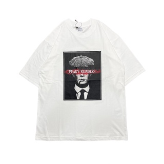 เสื้อยืดโอเวอร์ไซส์เสื้อยืด ลาย RUTHLESS PEAKY สีขาวS-3XL