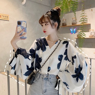 Suxi เสื้อเชิ้ตแขนยาวลําลอง คอวี ทรงหลวม เข้ากับทุกการแต่งกาย สไตล์วินเทจ สําหรับผู้หญิง