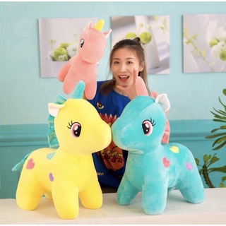 ▨READY STOCK] 50CM ELEGANT PLUSH UNICORN (ROSEY PINK / LEMON YELLOW / EMERALD)