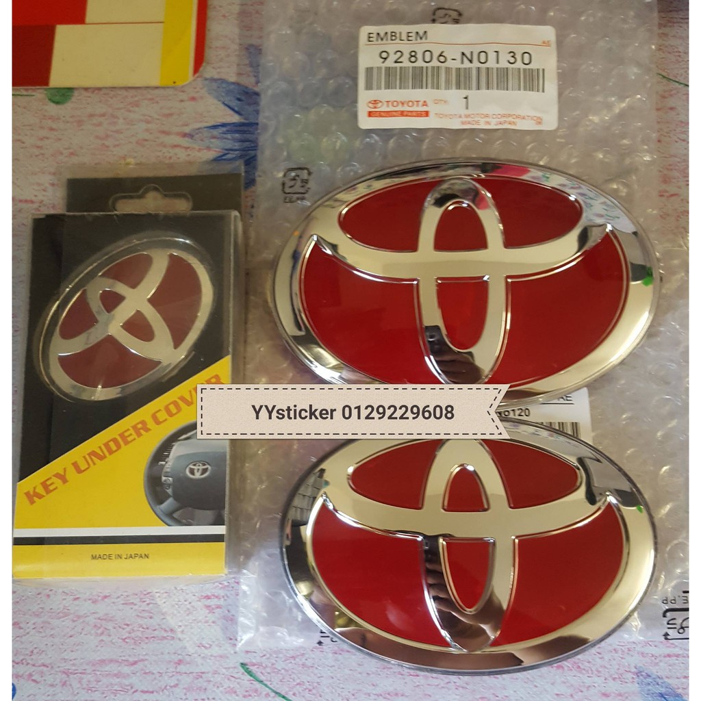 Toyota Logo EMBLEM RED Toyota WISH OR Toyota Vios TRD โลโก้ Toyota Merah Vios 1st 2nd 3rd 4th รุ่น