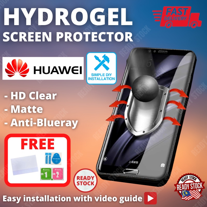 Hydrogel HUAWEI ป้องกันหน้าจอ P50 P50Pro P40 P40Pro P30 P20 P10 All P Series