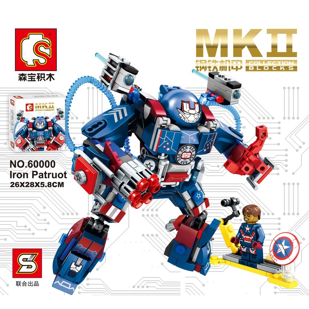 ตัวต่อ ซุปเปอร์ฮีโร่ MK2 Ironman Hulkbuster  จำนวนตัวต่อ 339 ชิ้น_SY 60000