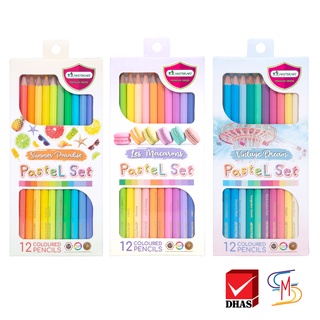 Master Art มาสเตอร์อาร์ต สีไม้ ดินสอสี 12 สี รุ่นพาสเทล จำนวน 1 กล่อง