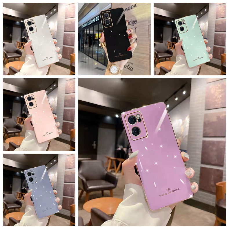 เคส OPPO Reno 7 5G Reno 7Z Reno 7 pro Color Plating Straight Edge Soft ...
