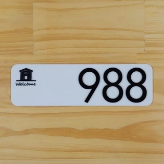ป้ายบ้านเลขที่ โมเดิร์นสไตล์ งานอะครีลิคเลเซอร์ พร้อมแกะเลเซอร์ [HOME WE:COME 01] HOME NUMBER