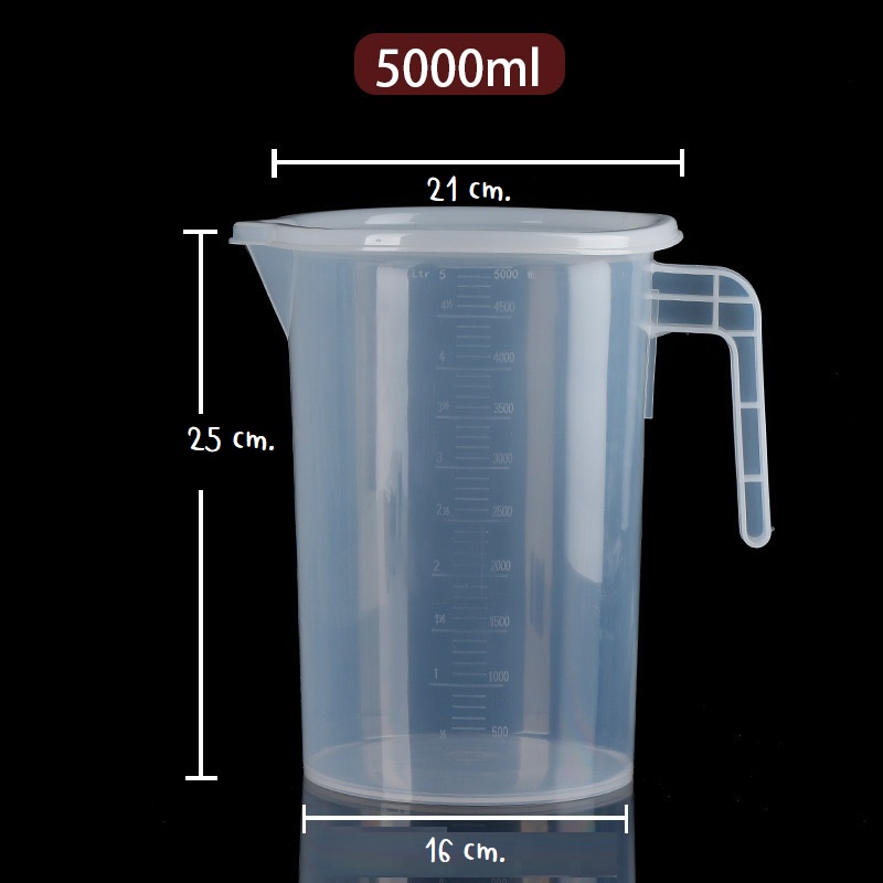 ถ้วยตวง เหยือกตวง 5  ลิตร กระบอกตวง 5000ml. ถ้วยตวงพลาสติกใส (PP) 5000ml. ถ้วยตวง 5ลิตร