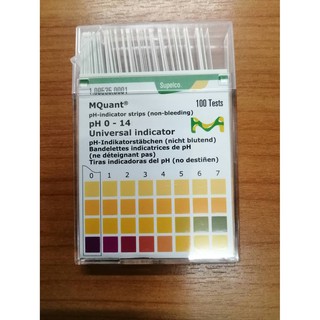 กระดาษวัดความเป็นกรด-ด่าง pH 0-14 Merck 100 Test/กล่อง