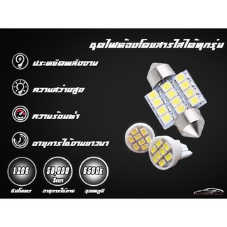 หลอดไฟLED ชุด3Pcs 6000k  ใช้ติดป้ายทะเบียน เพดานรถยนต์และห้องโดยสาร