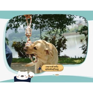 Happy PETs ของเล่นสุนัข เชือกกัดปมเกลียวใหญ่ สีครีม สำหรับสุนัขสายพันธุ์ใหญ่ ของเล่นหมา