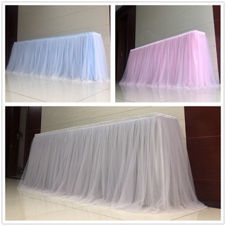 ผ้าปูโต๊ะ Tulle ผ้าปูโต๊ะตูตู ขนาด 200x80 ซม. สไตล์โรแมนติก สําหรับงานแต่งงาน วันเกิด