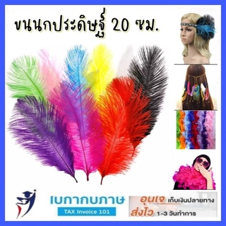 ขนนก (ขนนกก้านประดิษฐ์) DIY  แพ็ค 8-12 ชิ้น (ความยาว 20 ซม.) (ความยาว 15 ซม.) เลือกสีได้ ขนนกประดับ ขนนกพรอพถ่ายรูป​