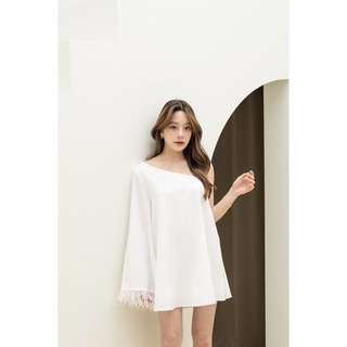 Pirunya - One Shoulder 03 เดรสไหล่เดียว แต่งขนนก