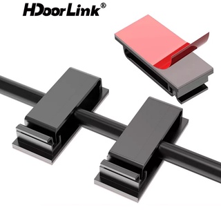 Hdoorlink คลิปจัดระเบียบสายเคเบิล มีกาวในตัว สําหรับรถยนต์ 5 ชิ้น