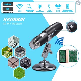 yali kkmoon กล้องจุลทรรศน์ดิจิตอลไร้สาย wifi 1000 x ความละเอียดสูงแบบพกพา
