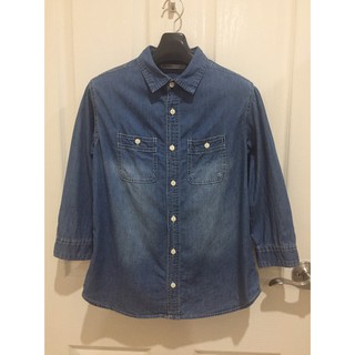 เสื้อยีนส์บางแขนสี่ส่วน ehka sopo Size M อก 34” ยาว 23”