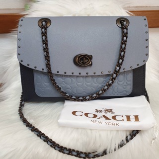 COACH 53344 Parker In Signature Leather With Rivets   ขนาด 10.25" (L) x 7" (H) x 4" (W)  งาน shop มาพร้อมถุงผ้า