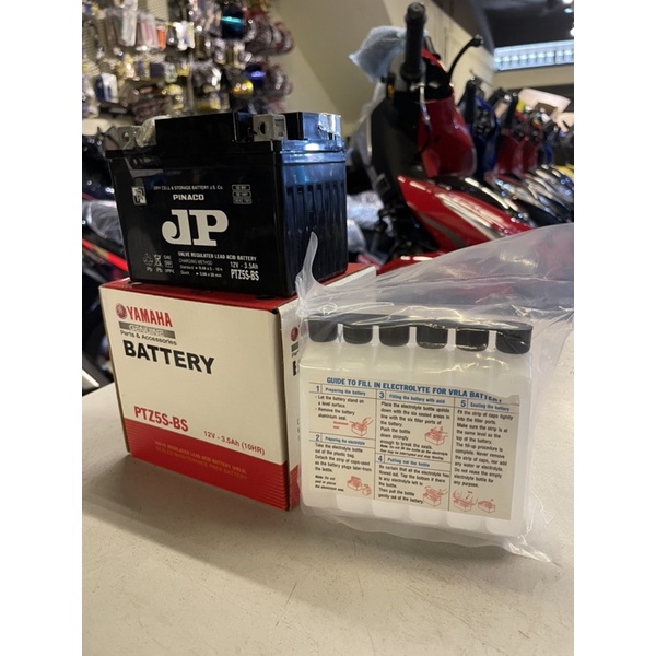 💯 Hong leong yamaha hly อะไหล่ JP แบตเตอรี่ bateri PTZ5S-BS 12V 3.5Ah 10HR สําหรับ ex5/wave110/125/d