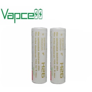 ของแท้ ได้ถ่าน2ก้อนVapcell INR18650 H26 สีขาว 2600mAh 3.7V 70A