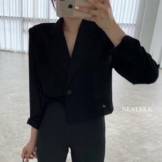 NEAT - KIMBER SHIRT 250 ฿ เสื้อเชิ้ตดำเกาหลี คอวี หรูหรา ใส่ทำงาน ไปคาเฟ่ ลุคเกาหลี แมชง่าย