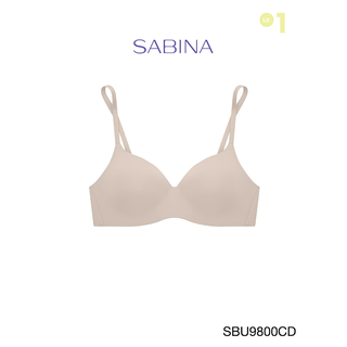 SABINA BRALESS เสื้อชั้นใน Invisible Wire (ไม่มีโครง) Seamless Fit รุ่น Pretty Perfect  รหัส SBU9800CD สีเนื้อเข้ม