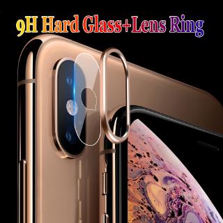 ฟิล์มกระจกนิรภัยกันรอยกล้องหลัง พร้อมแหวนครอบ iPhone XS Max X XR 6 7 8 6S Plus