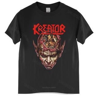 เสื้อยืดโอเวอร์ไซส์เสื้อยืดลําลอง ผ้าฝ้าย แขนสั้น พิมพ์ลาย KREATOR COMA OF SOULS GERMAN THRASH DESTRUCTION SODOM ทรงหลวม