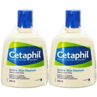 Cetaphil Gentle Skin Cleanser 250 ml ผลิตภัณฑ์ทำความสะอาดผิวสูตรอ่อนโยน (2 ขวด)