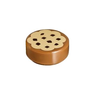 [629] LEGO Part Tile, Round 1 x 1 with Cookie Tan Frosting and Chocolate Sprinkles Pattern (98138pb014) ราคา/ชิ้น