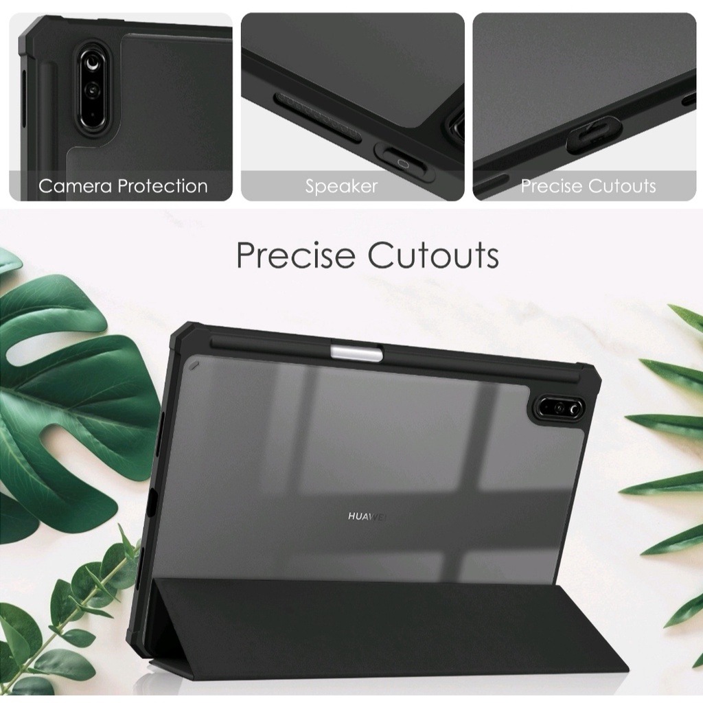 เคสฝาพับ ฝาหลังใส หัวเว่ย เมทแพด 11  ใส่ปากกา  Luxury Leather Case Smart With Pencil Holder For Huawei MatePad 11 KN6m
