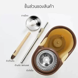 ชุดถังปั่นไม้ม็อบ ถังปั่น ถังปั่นถูพื้น ไม้ถูพื่น spin mop ไม้ม๊อบ ถังปั่นสแตนเลส ถังปั่นสแตนเลส ไม้ม็อบ ถังพร้อมไม้ถู