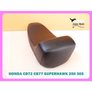 HONDA CB72 CB77 SUPERHAWK 250 305 "BLACK" COMPLETE SEAT BACKREST TYPE  // เบาะ เบาะรถมอเตอร์ไซค์ สีดำ มีที่พิง ผ้าเรียบ