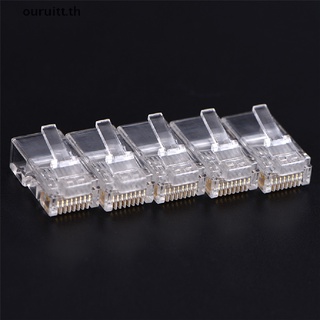 {RUI} ปลั๊กเชื่อมต่อเครือข่ายคริสตัล RJ45 CAT5 8P8C สําหรับคอมพิวเตอร์ 50 ชิ้น