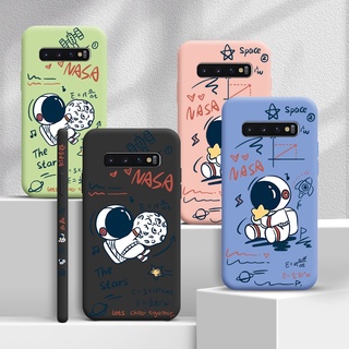 ใช้กับ Samsung S10 4G S10 5G S10E S10 Lite S10 Plus S9 S9 Plus เคสโทรศัพท์พร้อมน้ำ Nasa word เคสสำหรับ boy Princess ฝาหลังแบบนิ่มกันกระแทกซิลิโคนด้านข้างรูปแบบกล้อง Full Lens protector casing