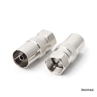 Iwo อะแดปเตอร์ซ็อกเก็ตเชื่อมต่อ F Type ตัวผู้ เป็น RF Coax TV Aerial ตัวเมีย RF 2 ชิ้น