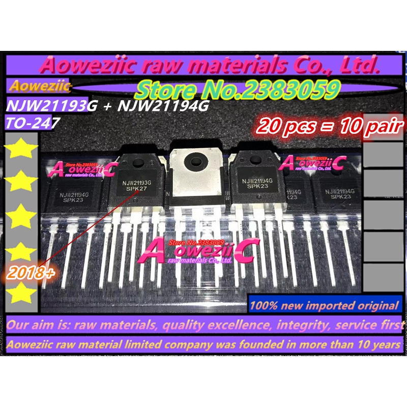 Aoweziic 2018+ 20 PCS = 10 pair 100% new imported original  NJW21193G  NJW21194G  NJW21193 NJW21194 