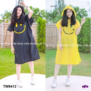 เสื้อคลุมกันฝนสกรีนลายSmile TW9413