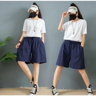 กางเกงขาสั้นผ้าลินิน ขา3ส่วน ใส่สบาย สไตล์เกาหลี เอว26-38นิ้ว