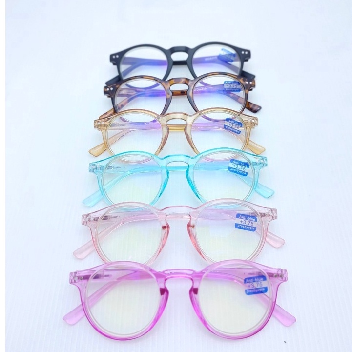 แว่นสายตายาว กรองแสงสีฟ้าสายตายาวขาสปริง +50 ถึง+225 A315