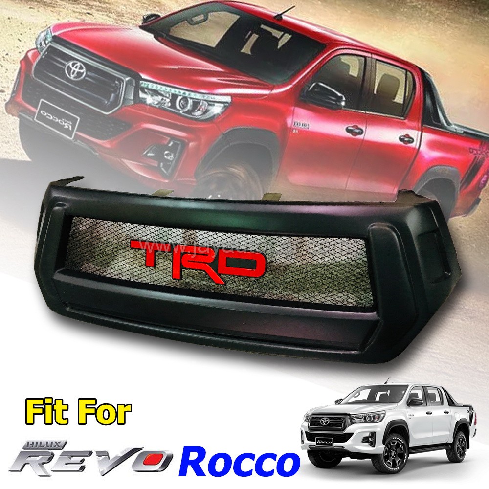 กระจังหน้าแต่ง กระจังหน้าตาข่ายเล็ก Revo Rocco TRD โลโก้ รถกะบะ Toyota Hilux Revo Rocco