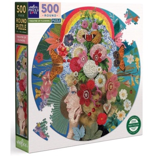 eeBoo Theatre of Flowers 500pc Round Puzzle จิ๊กซอว์รูปโรงละครแห่งดอกไม้แบบ 500 ชิ้น