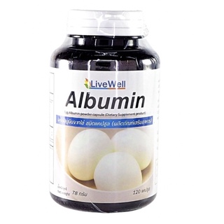 Live Well Egg Albumin โปรตีนไข่ขาว แบบเม็ด 120 แคปซูล ลีฟเวลล์อัลบูมินแคปซูล