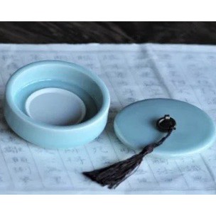 ถ้วยสำหรับใส่หมึกพู่กันจีนศิลาดล青瓷墨盒砚台 - รูปที่ 7