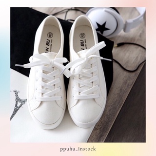 💕👟ผ้าใบสีขาว sport minimal ใส่สบาย เบา นร/นศ ใส่ดี | YUAN BU