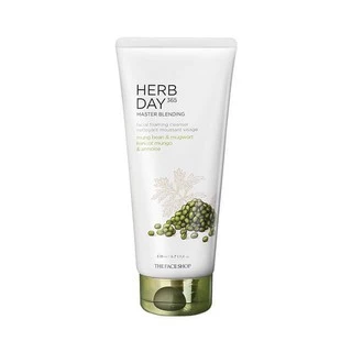 THE FACE SHOP HERB DAY 365 MASTER BLENDING FACIAL FOAMING CLEANSER MUNG BEAN & MUGWORT